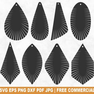 Fringe Earrings SVG Cut File Templates, Pendant DIY Jewellery Designs for Cricut Silhouette, Laser Cut for Wood Vinyl Leather