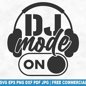 Mode DJ sur fichier coupe SVG, vinyle musique DJ Clubbing SVG pour Silhouette Cricut, soirée disco PNG imprimable pour chemises tasses artisanat