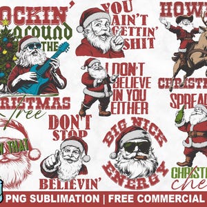 Lustiges Weihnachtsmann-Sublimationspaket | Lustiger Weihnachtsmann | Weihnachten PNG Clip Art | Sublimation PNG | Shirt Druck | Kommerzielle Nutzung möglich