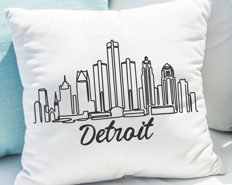 Detroit Cursive Detroit Michigan PNG SVG Cut File, the D Minimalist Line Art Vector ...
