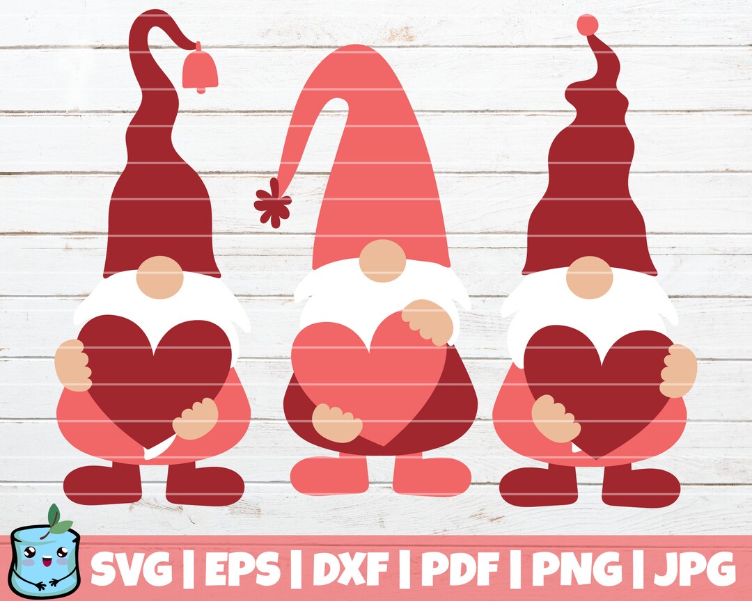 Valentine Gnomes SVG Cut File Commercial Use Instant - Etsy