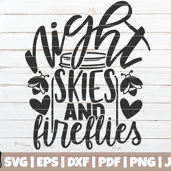 Night Skies And Fireflies SVG Cut File | commercial use | instant download | printable vector clip art | Porch Decoration SVG