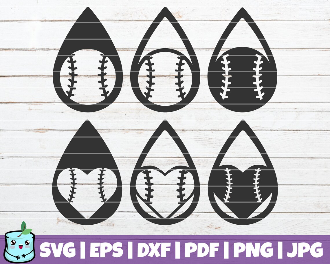Baseball Earrings SVG Cut Files Sport Earrings Commercial Etsy