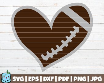 Football Heart SVG Cut File | commercial use | instant download | printable vector clip art | Football Mom SVG Shirt Print