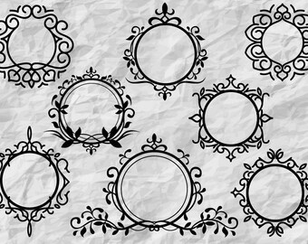 Download Monogram border svg | Etsy