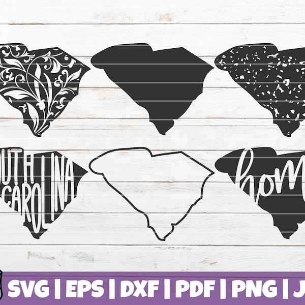 South Carolina State SVG Bundle | SVG Cut Files | commercial use | instant download | printable vector clip art | Floral South Carolina SVG