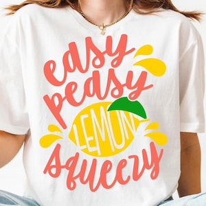 Plik do wycinania cytryny w formacie PNG SVG Easy Peasy Lemon Squeezy, zabawny stojak na lemoniadę w formacie SVG do Cricut Silhouette, cytryny do druku w formacie PNG na koszulki, kubki, rękodzieło