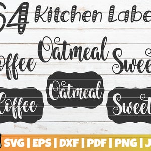 Kitchen labels Printable Chalkboard Labels Pantry Labels Digital Download  12 shapes transparent background PNG high res, label tags