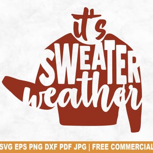 C'est chandail météo coupe fichier SVG, automne automne citrouilles SVG pour Cricut Silhouette, Thanksgiving PNG imprimable pour chemises tasses artisanat