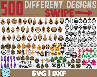 HUGE Earring SVG Bundle | SVG cut files | commercial use | instant download | 500 different earring designs | cuttable leather wood acrylic