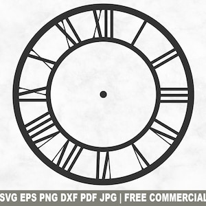 Clock Face SVG Cut File, Clock Face Template Stencil SVG for Cricut Silhouette, Clock Numerals Printable PNG for Home Diy Crafts Wall Decor