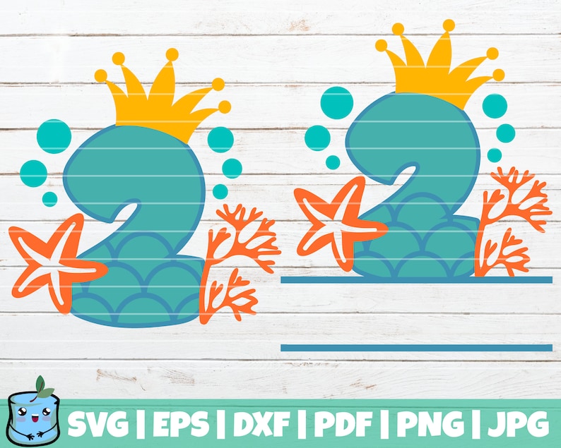 Download Mermaid Birthday Numbers SVG Bundle Split Monogram SVG | Etsy