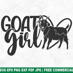 Chèvre fille SVG coupe fichier, drôle chèvre animaux de la ferme SVG pour Silhouette Cricut, ferme de campagne PNG imprimable pour chemises tasses artisanat