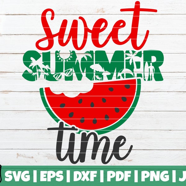 Sweet Summer Time SVG Cut File | commercial use | instant download | printable vector clip art | Beach Shirt Print | Summer Vacation