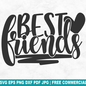 Beste vrienden gesneden SVG-bestand, beste vrienden Bff SVG voor Cricut silhouet, grappige familie vriendschap afdrukbare PNG voor shirts mokken ambachten