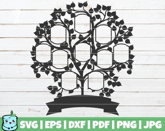 Family Tree SVG Cut Files | commercial use | instant download | Tree Silhouette | vector clip art | printable SVG