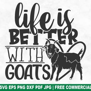 Fichier coupé SVG Vie avec des chèvres, drôle de chèvre animaux de la ferme SVG pour Silhouette Cricut, ferme de campagne PNG imprimable pour chemises, tasses, travaux manuels