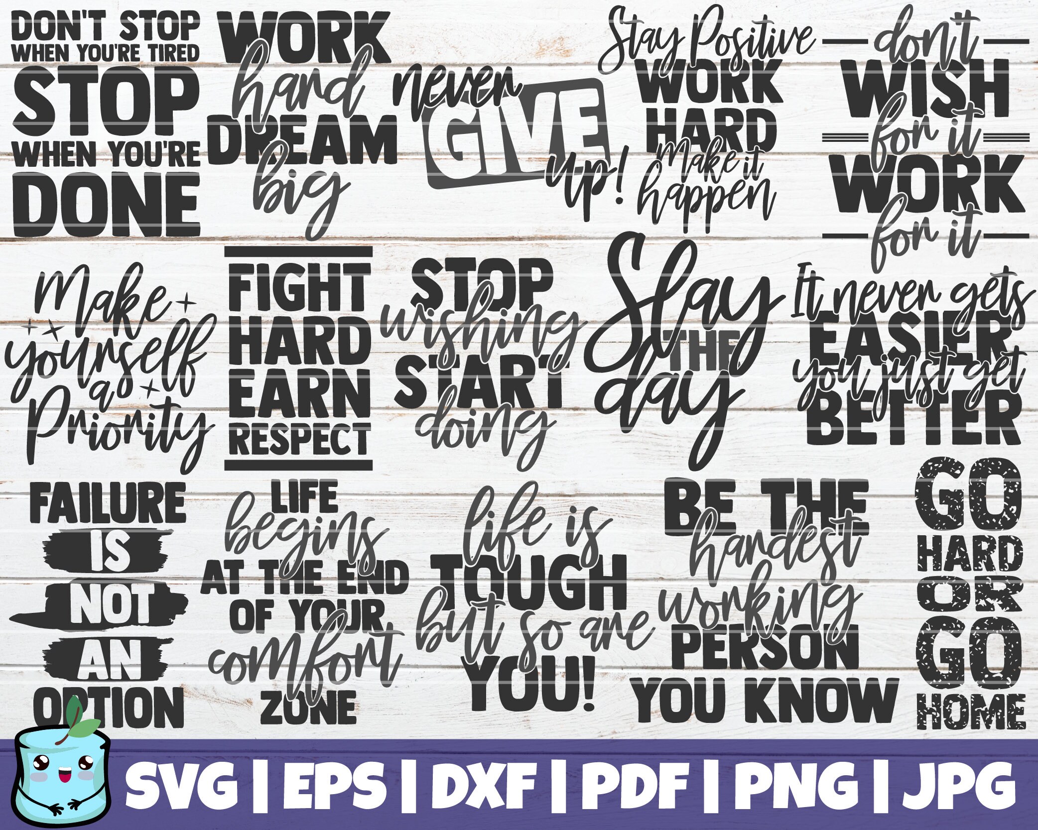 Download Motivational Svg Bundle Svg Cut File Inspirational Quotes Etsy