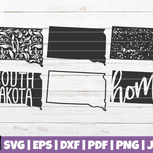 South Dakota State SVG Bundle | SVG Cut Files | commercial use | instant download | printable vector clip art | Floral South Dakota State