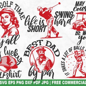 Paquete SVG de golf, archivo de corte SVG de golf retro vintage de la vieja escuela para Cricut Silhouette, PNG imprimible de golf para camisetas, tazas y manualidades.