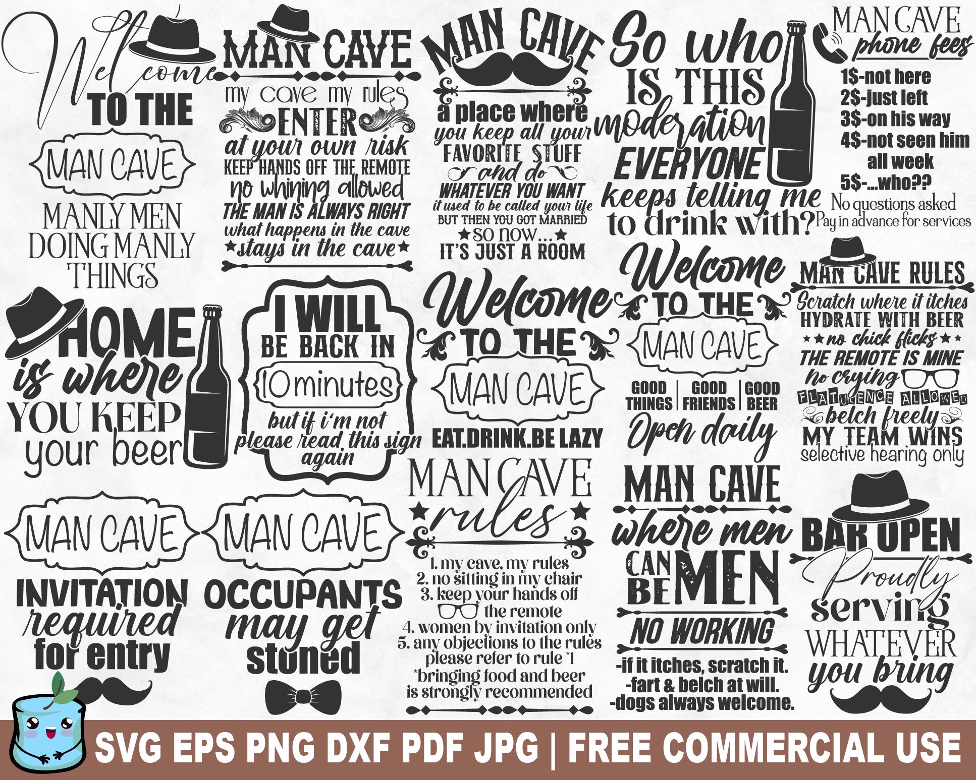Man Cave SVG Bundle Man Cave SVG Sign Man Cave Wall Print Instant Download Commercial Use Funny Man Cave Posters - Etsy
