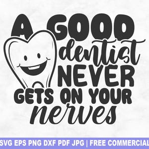 Archivo SVG de corte de "Buen dentista", SVG de odontología dental para Cricut Silhouette, PNG imprimible de Hada de los Dientes para camisetas, tazas y manualidades