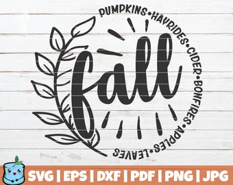 Fall SVG Cut File | commercial use | instant download | printable vector clip art | Autumn Print | Fall Cut File | pumpkins hayrides cider