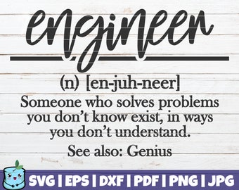 Engineer Definition SVG Cut File | commercial use | instant download | printable vector clip art | Funny Definition SVG | Engineer life