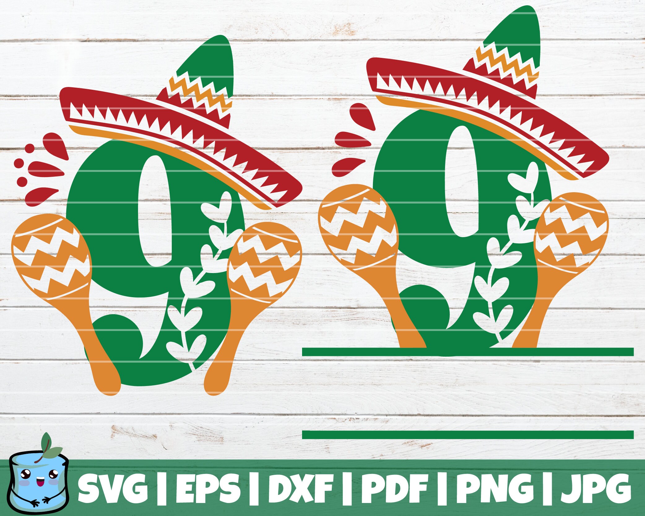 Fiesta Birthday Numbers SVG Bundle Split Monogram SVG Etsy