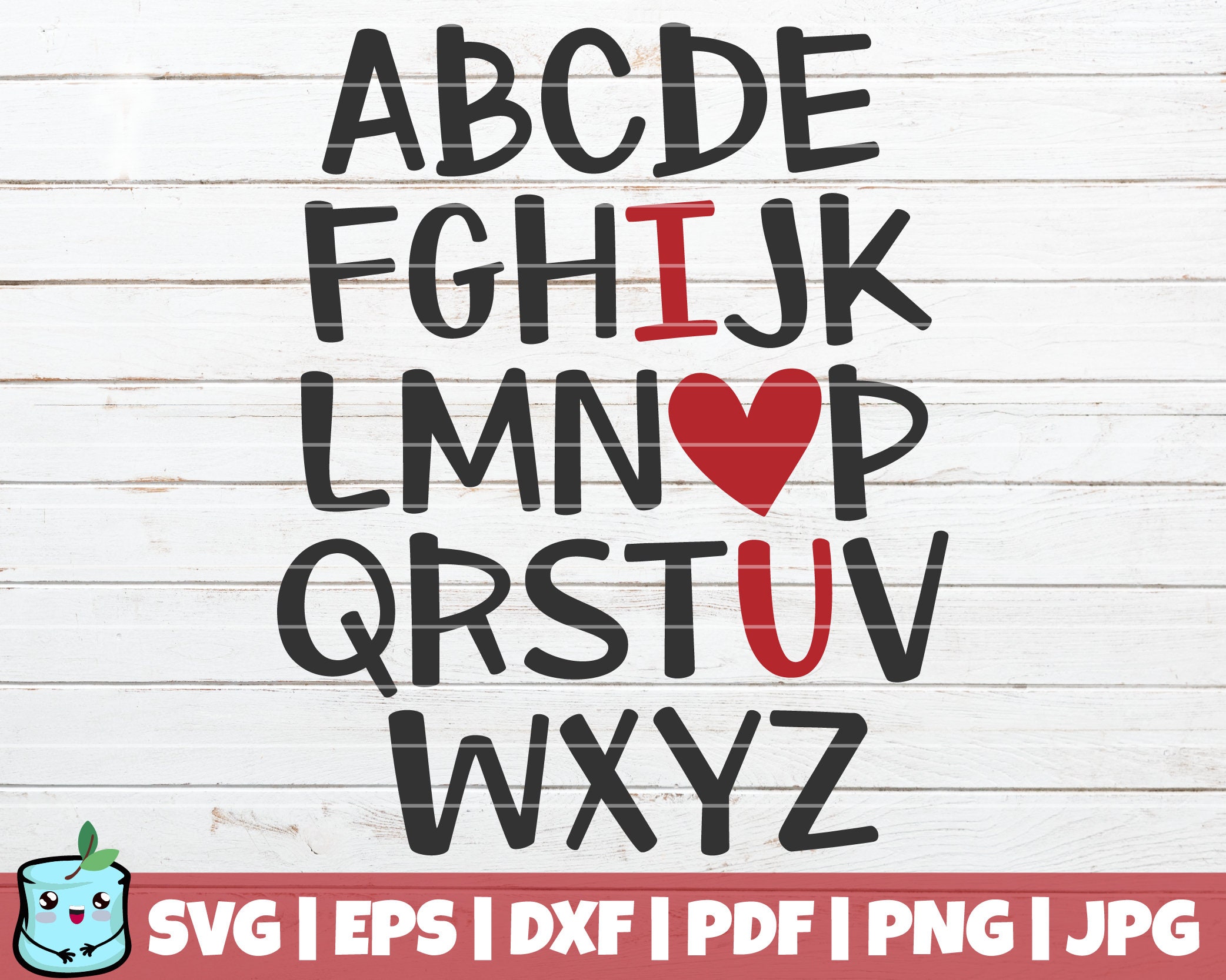 Abc's I Love You Valentine Holiday Vinyl Stencil Vinyl 