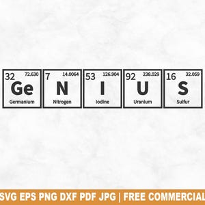 Tabla periódica SVG (archivo de corte) genial, SVG de química divertido para siluetas de Cricut, PNG imprimible de tabla periódica para camisetas, tazas y manualidades.