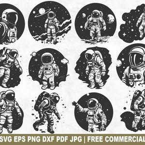 Pacchetto SVG di astronauti, file SVG di aspiranti astronauti e cosmonauti per Cricut Silhouette, PNG stampabile di Cosmos Universe per magliette, tazze e creazioni artigianali