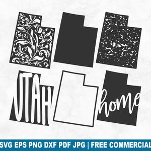 Utah State SVG Cut File, Utah Outline Distressed Home SVG for Cricut Silhouette, American Printable PNG for Shirts Mugs Crafts