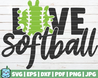 Love Softball SVG Cut File | commercial use | instant download | printable vector clip art | love Softball svg | Softball shirt print