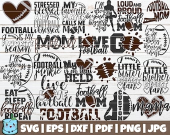 Football SVG Bundle | Love Football SVG Cut Files | commercial | instant download | printable vector clip art | Football Mom Dad Shirt Print