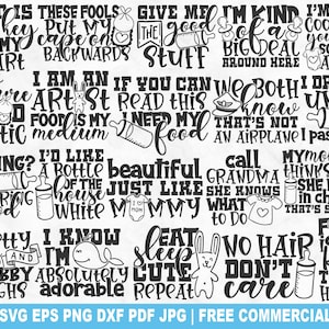 Baby Bib SVG Bundle, Funny Cute Baby Bib SVG Cut File for Cricut Silhouette, Eating Newborn Toddler PNG for Shirts Mugs Crafts