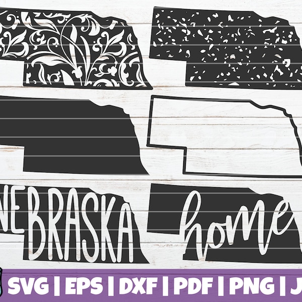 Nebraska State SVG Bundle | SVG Cut Files | commercial use | instant download | printable vector clip art | Floral Nebraska State | Grunge