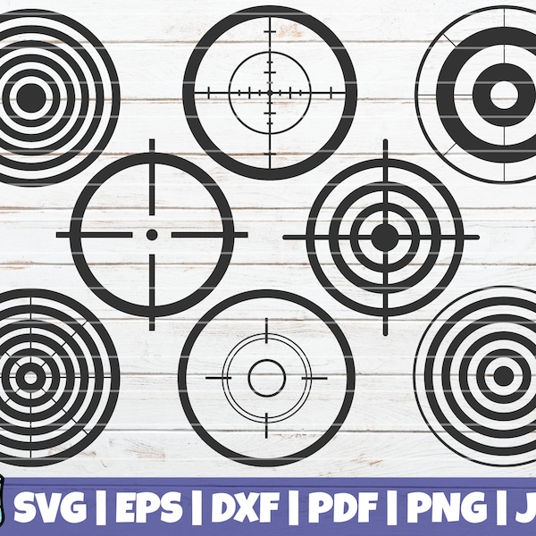 9 Targets SVG Cut Files | commercial use | instant download | digital vector clip arts | printable files | cuttable archery target