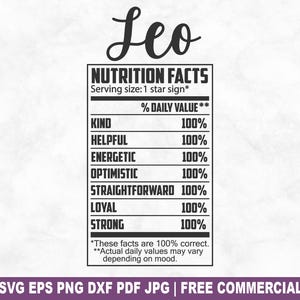 Fichier de coupe SVG valeur nutritive Lion, étiquette du zodiaque drôle SVG pour Silhouette Cricut, portion PNG imprimable pour chemises, tasses, travaux manuels