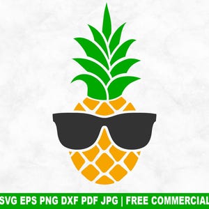 Pineapple With Sunglasses SVG Cut File, Summer Pineapple Beach Girl SVG for Cricut Silhouette, Ananas Printable PNG for Shirts Mugs Crafts