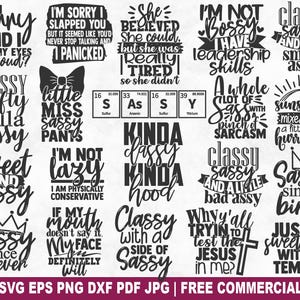 Freche SVG-Bundle, freche lustige sarkastische SVG-Schnittdatei für Cricut-Silhouette, Bossy-Frauen-Mädchen druckbare PNG für Hemden-Becher-Handwerk