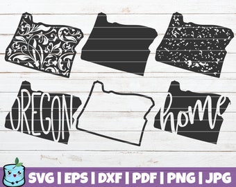 Oregon State SVG Bundle | SVG Cut Files | commercial use | instant download | printable vector clip art | Floral Oregon State | Distressed