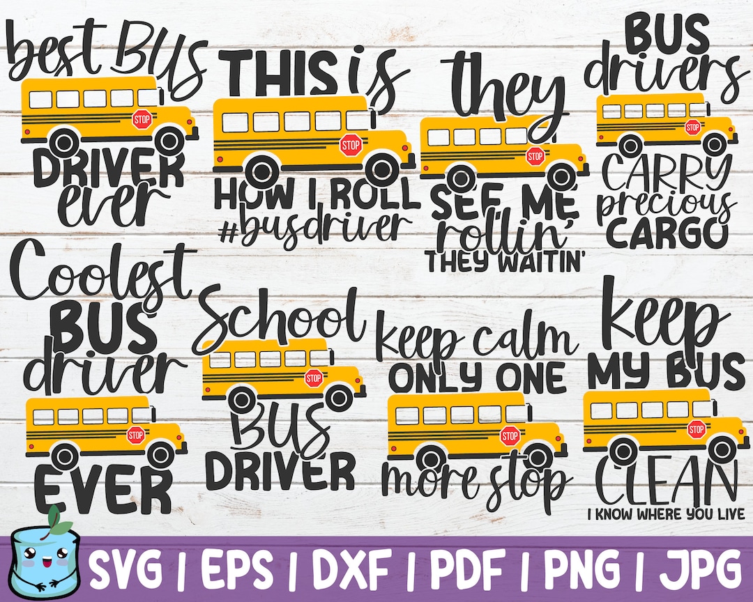 Bus Riders Svg Bus Driver SVG Bundle School Bus SVG Cut File Instant Download ...