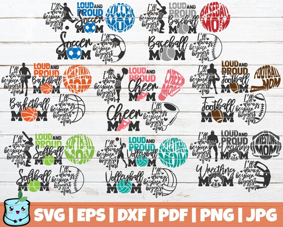 Download 40 Sport Mom Svg Cut Files Sports Svg Bundle Commercial Etsy PSD Mockup Templates