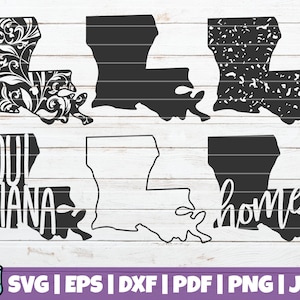 Louisiana State SVG Bundle | SVG Cut Files | commercial use | instant download | printable vector clip art | Floral Louisiana State | Grunge