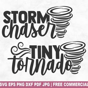 Storm Chaser Tiny Tornado SVG Cut File, Mother Daughter Matching Designs SVG for Cricut Silhouette, Mom Baby PNG for Shirts Mugs Crafts