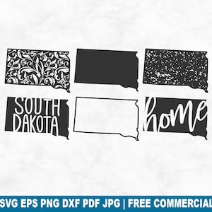 South Dakota State SVG Cut File, South Dakota Outline Distressed Home SVG for Cricut Silhouette, Printable PNG for Shirts Mugs Crafts