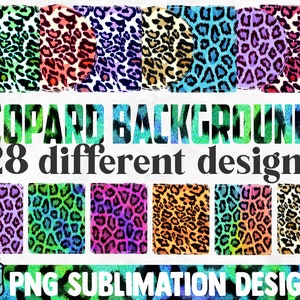 Leopard Backgrounds Sublimation Bundle | Leopard Frames PNG Print | Transparent Background | Sublimation PNG