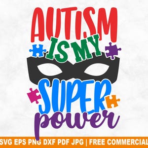 Autismus ist meine Supermacht SVG Schnittdatei, Autismus Bewusstsein SVG für Cricut Silhouette, Familie Autistische druckbare PNG für Shirts Tassen Handwerk
