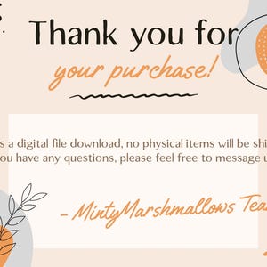 Puede incluir: &iexcl;Gracias por tu compra! Esta es una descarga de archivo digital, no se enviar&aacute;n art&iacute;culos f&iacute;sicos. Si tienes alguna pregunta, no dudes en contactarnos :) - Minty Marshmallows Team